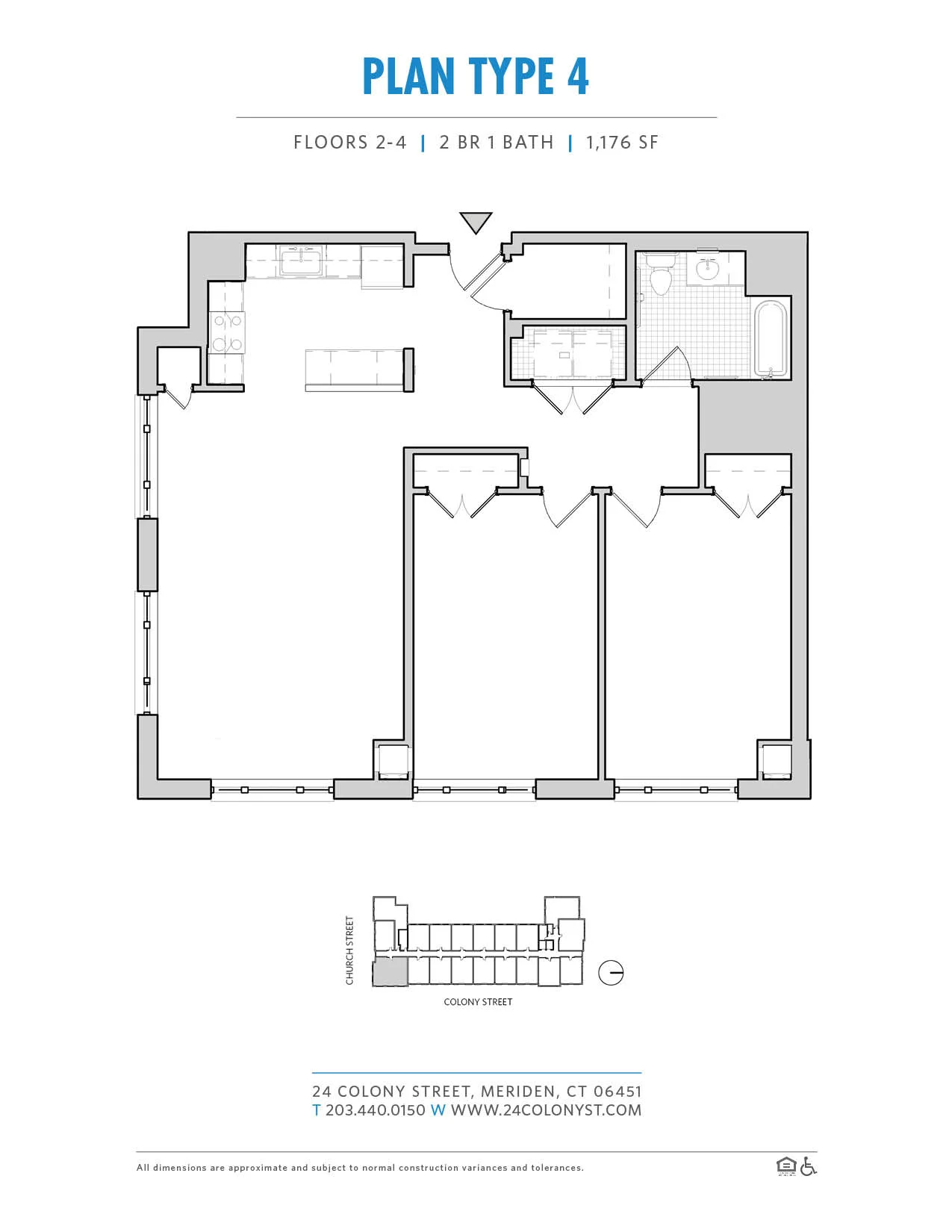 Type IV floor plan, 1,176 square feet
